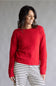 La Miel Reversible V-Neck Sweater for Women in Deep Red