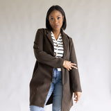 Love Tree Long Coat for Women in Espresso