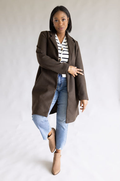 Love Tree Long Coat for Women in Espresso