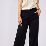 Love Tree Tencel Wide Leg Beach Pants for Women in Black