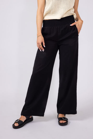 Love Tree Tencel Wide Leg Beach Pants for Women in Black