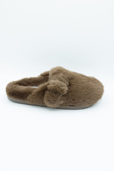 Beach by Matisse Portland Fuzzy Slippers for Women in Taupe