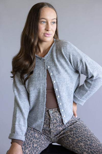 Mimosa Classic Lightweight Cardigan for Women in Grey
