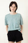 Mineral Wash Knit T-Shirt for Women in Sage