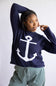 Miracle Anchor Lightweight Sweater for Women in Navy
