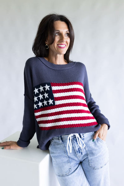 ニット・セーター IONSEOUL american flag KNIT JE883 American Flag Sweater (Knit) – Lion Brand Yarn