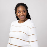 Miracle Striped Sweater for Women in White Caramel