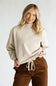 Moa Moa Cropped Mock Neck Pullover for Women in Oat