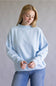 Oversized Mock Neck Fleece Pullover for Women in Baby Blue