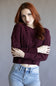 Cable Stitch Sweater for Women in Port Wine