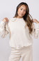 Relaxed Fit Stretch Crewneck for Women in Beige