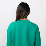1897 Active Jolly Embroidered Fleece Sweatshirt for Women in Kelly Green