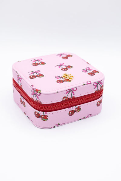 Simply Southern Jewelry Box Case in Pink Cherry | 0225-BAG-JWLCASE-CHRY