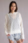 Simply Southern Open Knit Hoodie for Women in Pearl