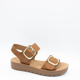 Soda Jackie Platform Sandals for Women in Tan