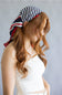 Striped Americana Silk Scarf for Women in Navy
