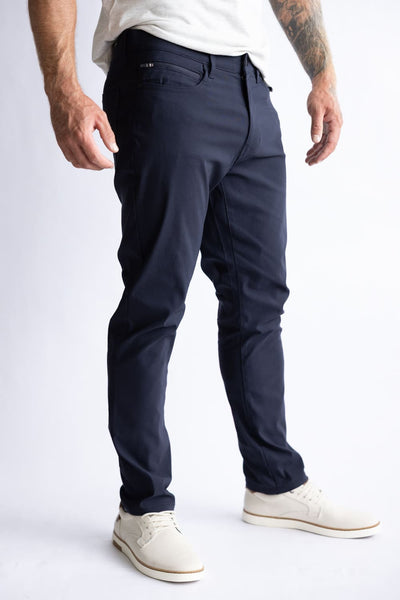 Copper & Oak Faille 5 Pocket Pants for Men in Deep Navy