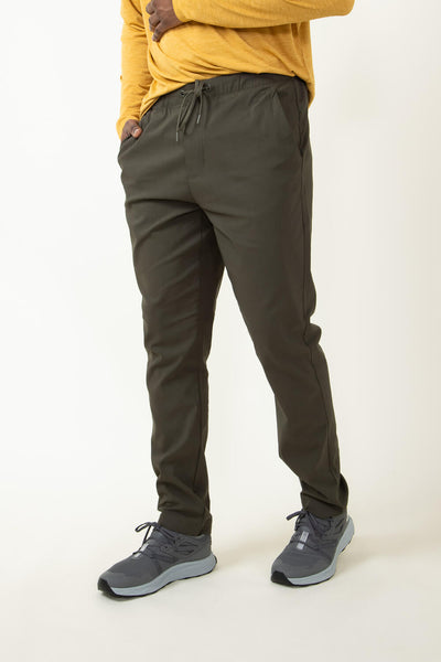 Copper & Oak Elastic File Tech Jogger Pants for Men in Green