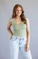 Scallop Tank Top for Women in Olive