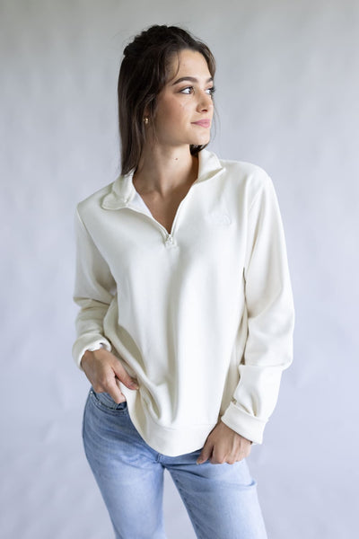 The North Face Evolution ¼ Zip for Women in White Dune