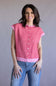 Things Between Striped Cap Sleeve Piper Cardigan for Women in Pink