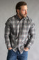 Weatherproof Vintage Long Sleeve Plaid Cord Shirt for Men in Carmine Red