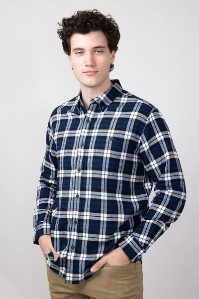 トップス VINTAGE CHECK DRAPE FLANNEL SHIRT Vintage Russ-k Flannel Shirt Double Pockets Button Down