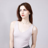 Seamless Double Layer Knit Tank Top for Women in Stone