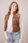 Love Tree Cropped Corduroy Puffer Vest for Women in Cocoa