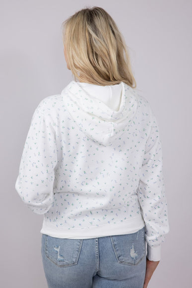 1897 Active All Over Floral & Bows Print Hoodie for Women in Ivory