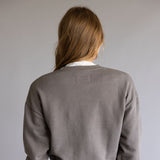 1897 Active Thankful Embroidered Fleece Sweatshirt for Women in Fossil