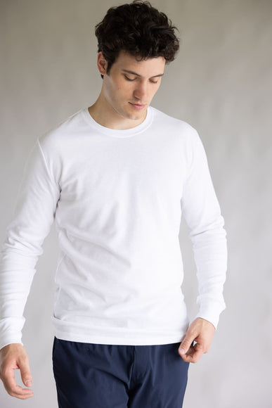 1897 Original Solid Crew Thermal Long Sleeve Shirt for Men in White