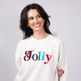 1897 Active Jolly Color Patch Fleece Sweatshirt for Women in Beige