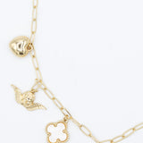 7 Charm Necklace in Gold
