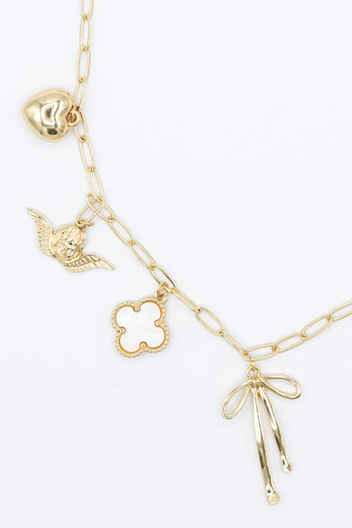7 Charm Necklace in Gold