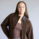 Aaron & Amber Suede Barn Jacket for Women in Brown