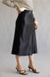 Aaron & Amber A-Line Satin Midi Skirt for Women in Black