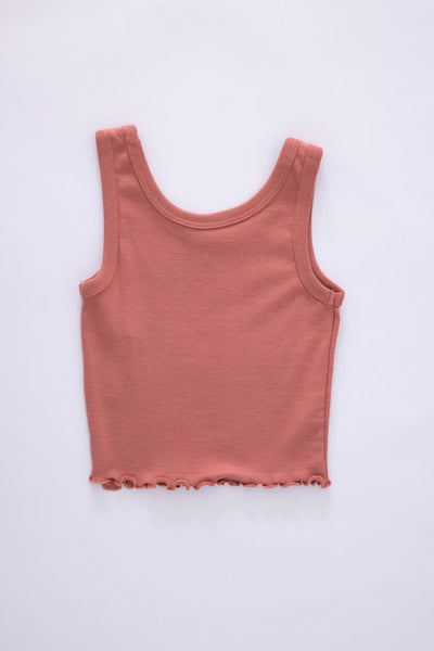 ★★ ★★ Here Capri Rose Cotton Lip Sweater Tank The Corsica Tank in Dusty Rose Pink | Vintage Rib Knit Tank