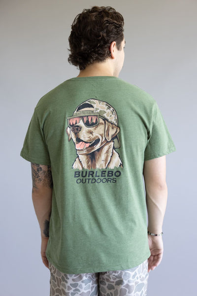 Burlebo Mallard Camo Dog T-Shirt for Men in Heather Olive