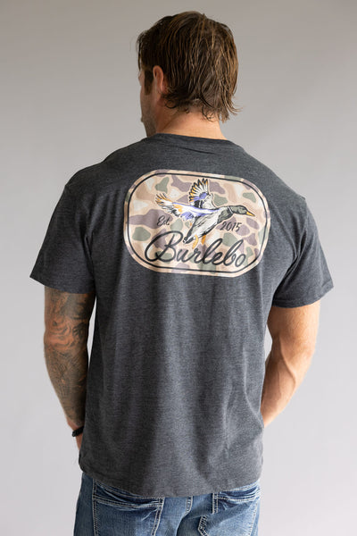 Burlebo Ducks Flying InT-Shirt for Men in Heather Black
