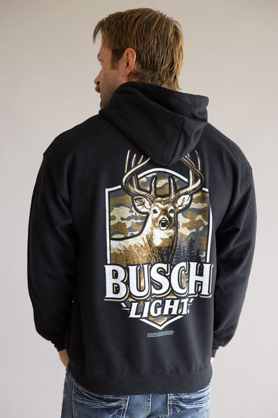 Busch Buck Shield Graphic Sweatshirt for Men in Black