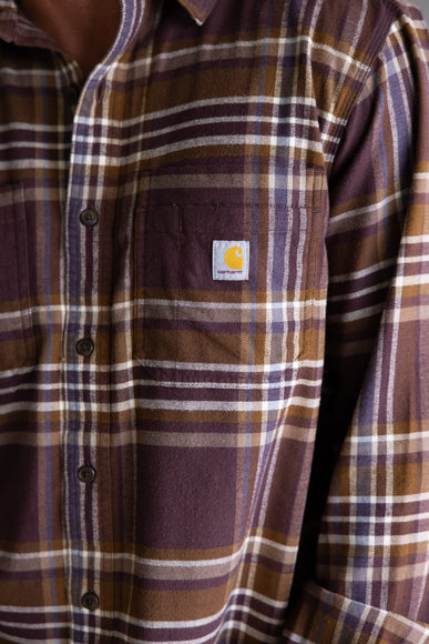 Carhartt Rugged Flex Relaxed Fit Midweight Flannel for Men in Dark Sepia