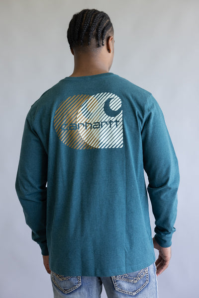 Carhartt Heavyweight Pocket C Graphic T-Shirt for Men in Greenstone