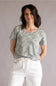 C&C California Karlie Printed Tee for Women in Vetiver Viney Leaves