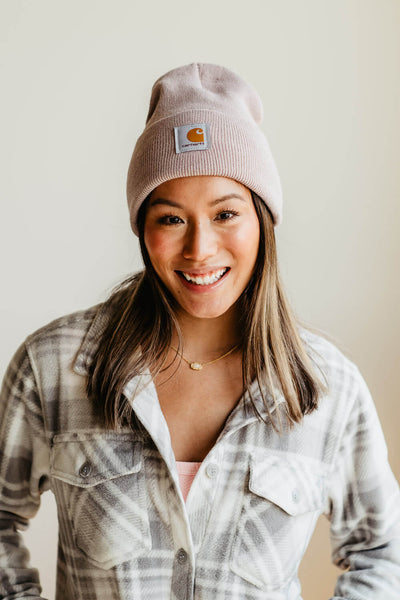 Carhartt Knit Cuffed Beanie for Women in Faded Pink