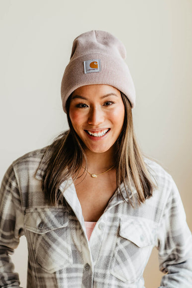 Carhartt Knit Cuffed Beanie for Women in Faded Pink