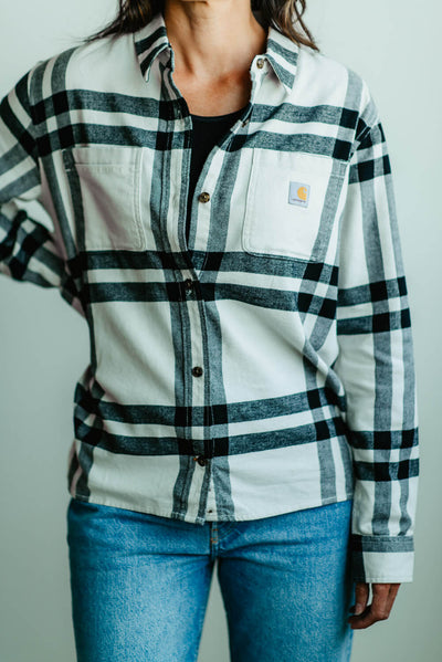 Carhartt Rugged Flex Flannel Plaid Shirt for Women in Black/White