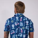 Chubbies Liberty Cup Performance Polo for Men in Blue