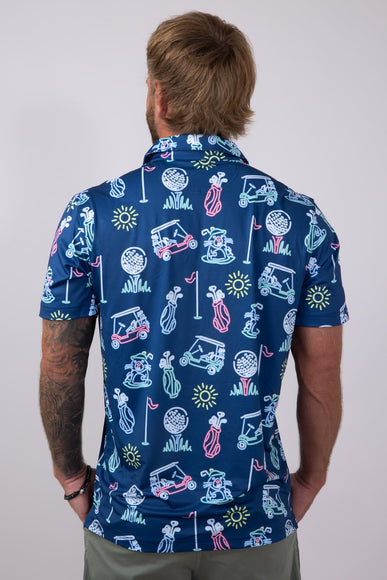 Chubbies Liberty Cup Performance Polo for Men in Blue