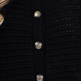 Elan Cap Sleeve Cardigan for Women in Black